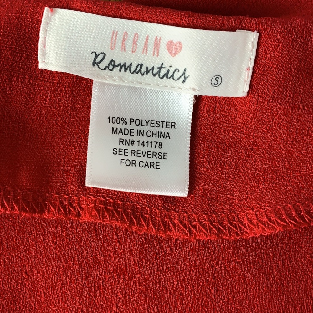 Urban Romantics Red Wrap V-Neck Top - 368 - Picture 8 of 9